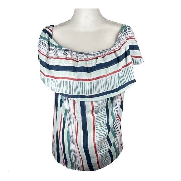 Lane Bryant Off The Shoulder‎ Stripped Top - Picture 4 of 4